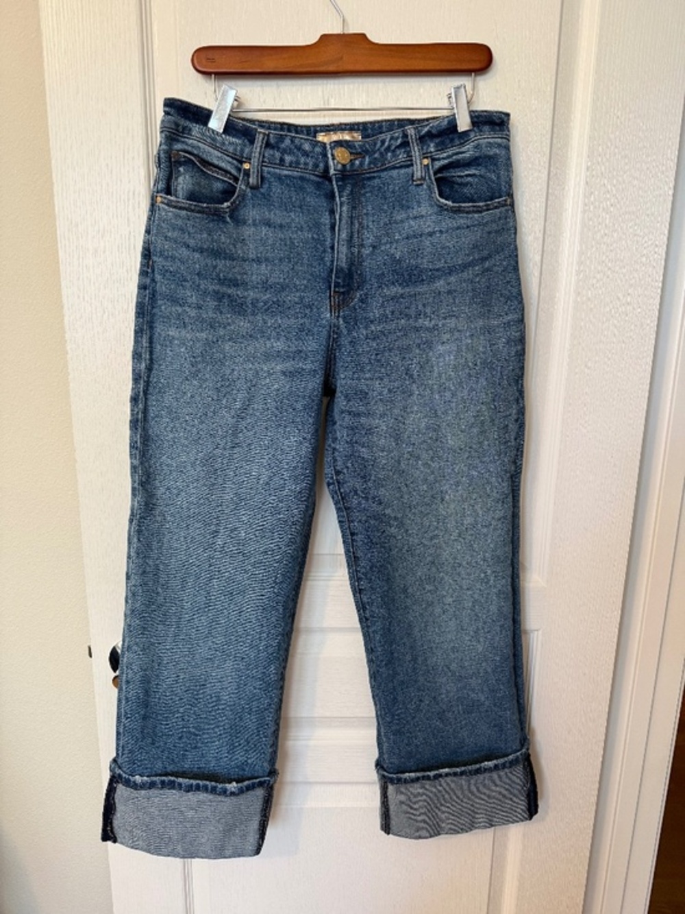 KUT from the Kloth Sienna High Rise Wide Leg Jeans Medium Wash Cuffed Size 6/28